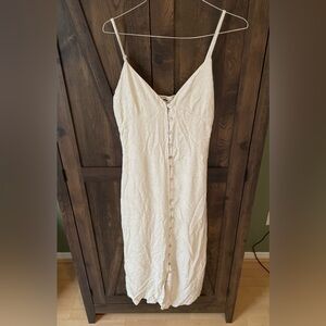 Linen Button Up Midi Dress